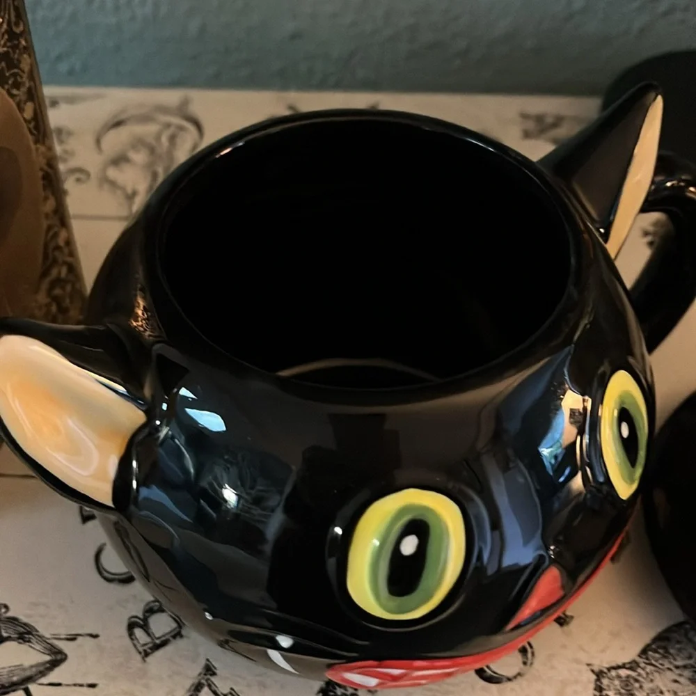 Giant Halloween cat mug with lid - Picture 4 of 6